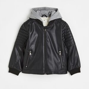 Hooded Kids Faux Leather Jacket Size 4T. Boy or Girl- Unisex